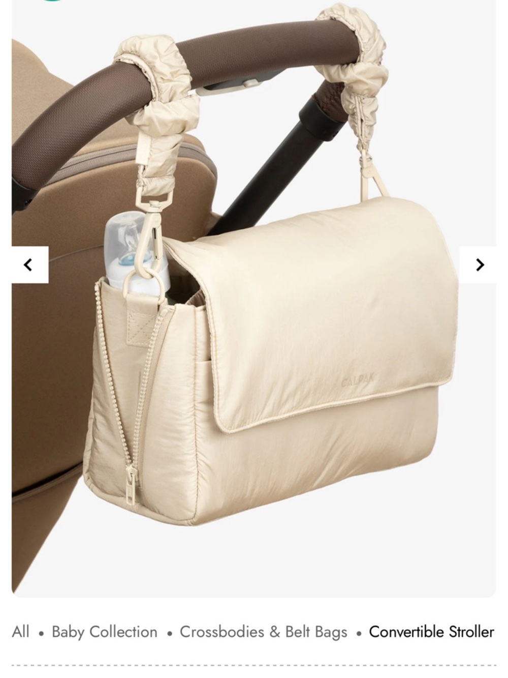 CALPAK Convertible Stroller Caddy Crossbody in Oatmeal